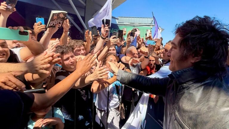 Milei recorrió Santa Fe junto al candidato a diputado Agustín Pellegrini