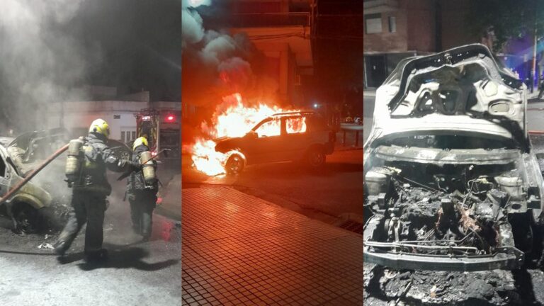 Alarmante incendio en el barrio Abasto: un auto quedó destruido a la medianoche