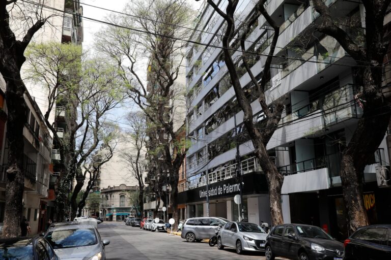 Edificios y calles de la zona de Palermo Sur en la Ciudad de Buenos Aires