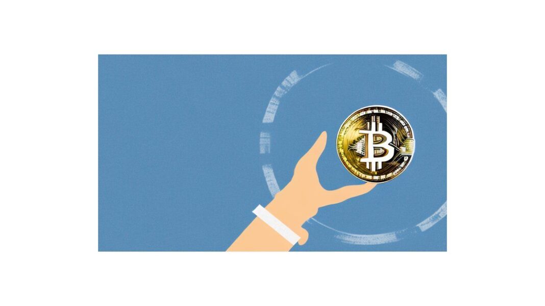 Persona usando un teléfono móvil con gráficos de criptomonedas y Bitcoin