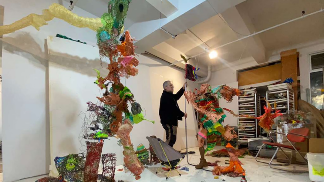 Obra de arte de Fabián Marcaccio en la muestra 