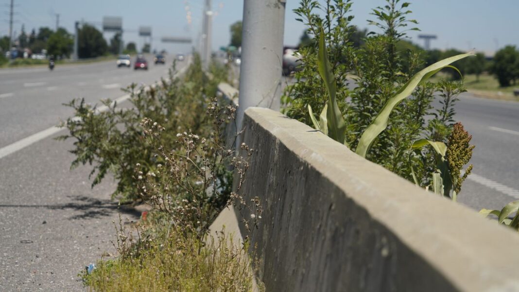 Estación de servicio en Santa Fe con cartel informativo sobre impuestos