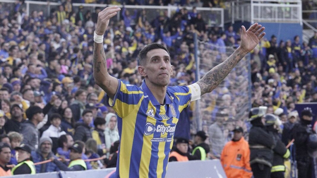 Ángel Di María con la camiseta de Rosario Central