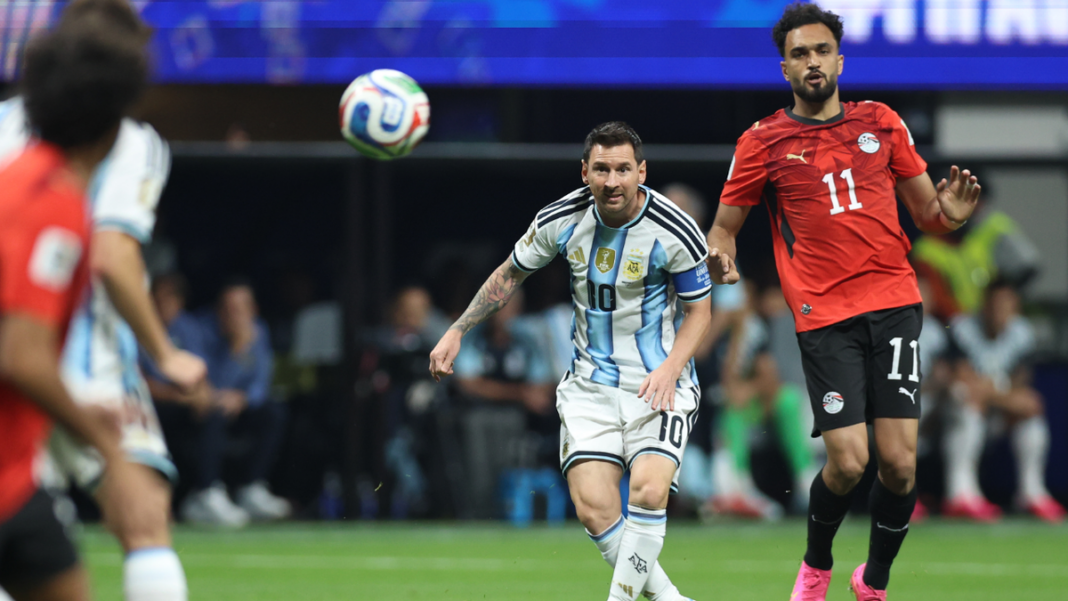 Jugadores de la selección argentina durante el partido contra Egipto en el Mundial 2026