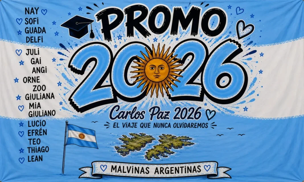 Buzo de egresado con bordado de Islas Malvinas