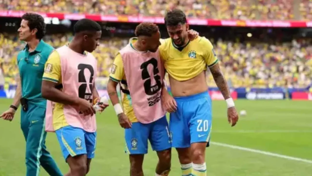 Lucas Paquetá durante un partido de Brasil en el Mundial 2026
