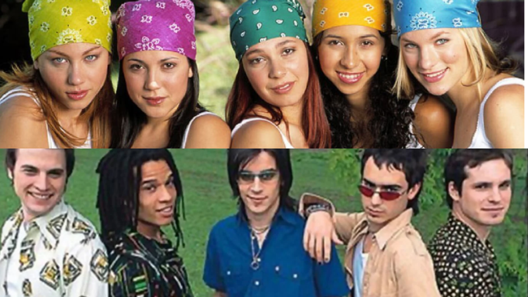 Logotipo del reality Popstars sobre fondo de colores