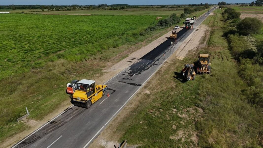 Obras de reparación en ruta provincial de Santa Fe