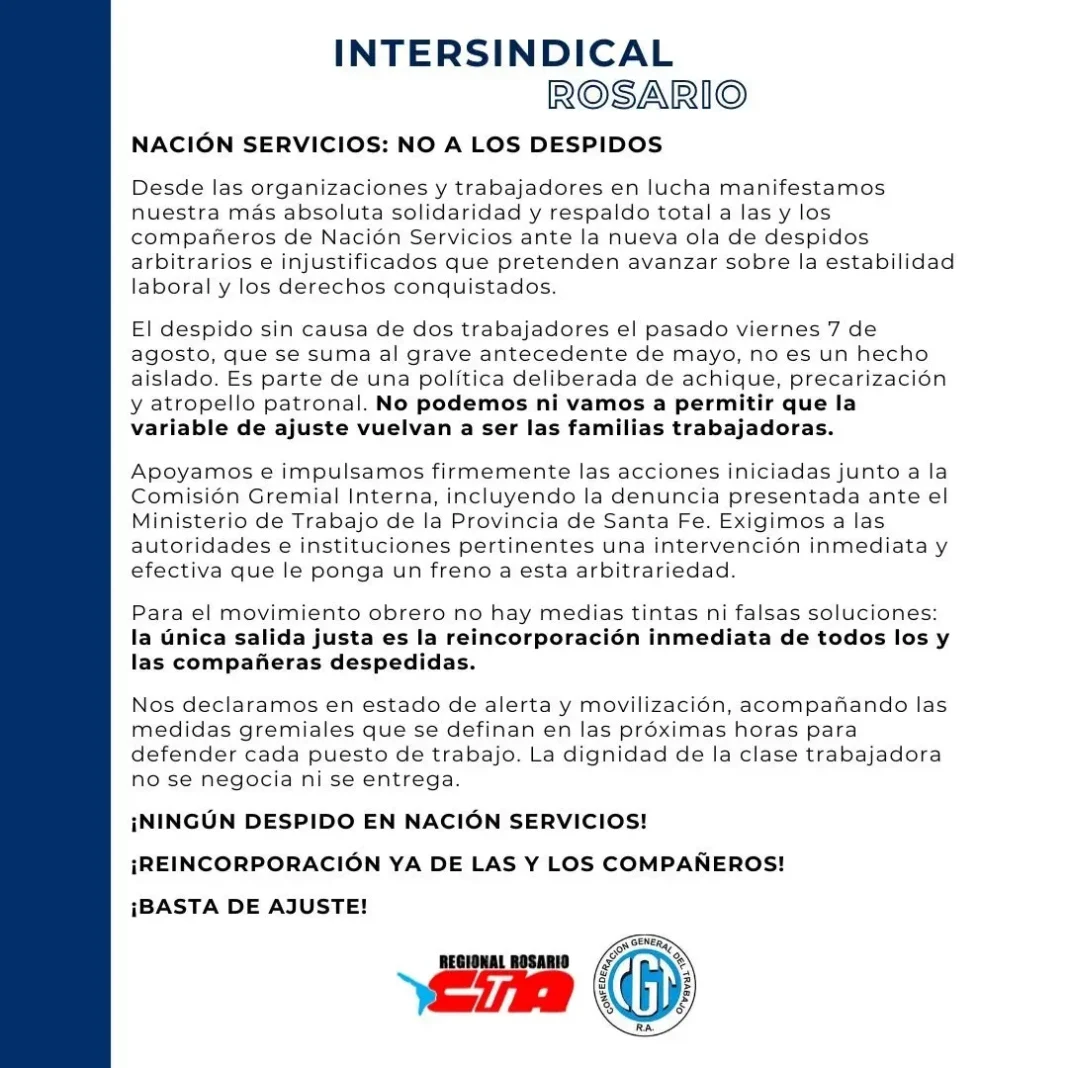 Reunión de la Intersindical Rosario con representantes gremiales