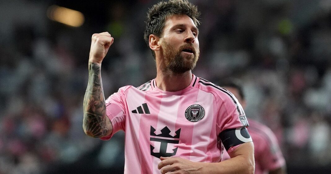 Lionel Messi celebra uno de sus goles en el partido entre Inter Miami y Montreal por la MLS