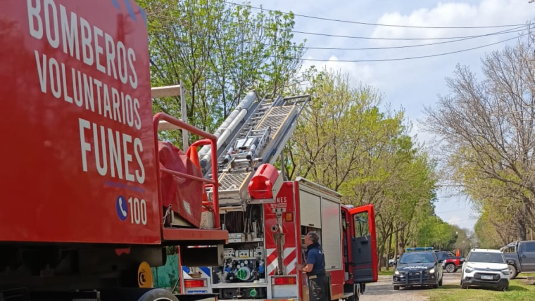Vivienda afectada por un incendio en Funes