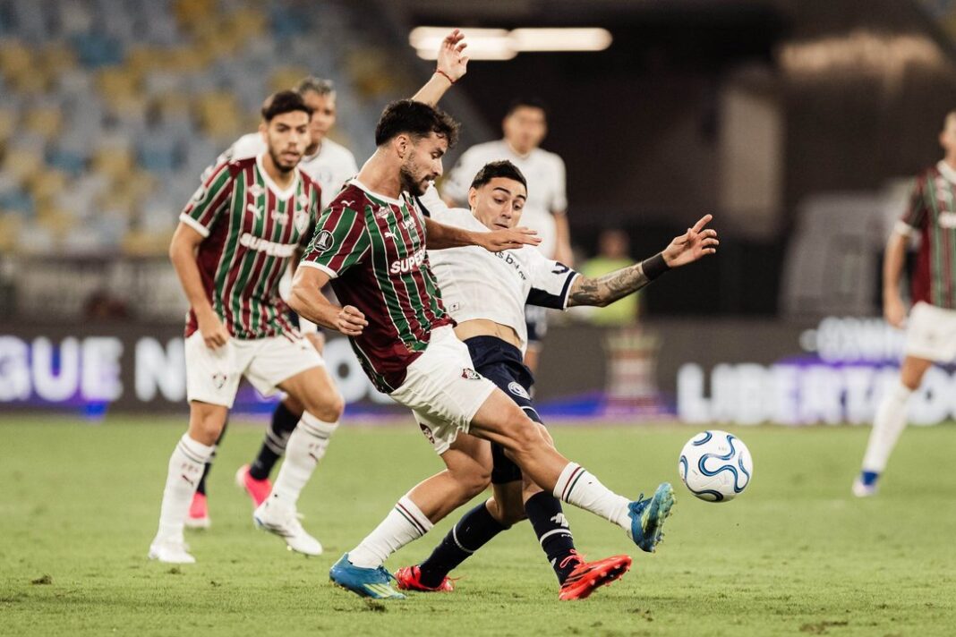 Jugadores de equipos brasileños celebrando en la Copa Libertadores