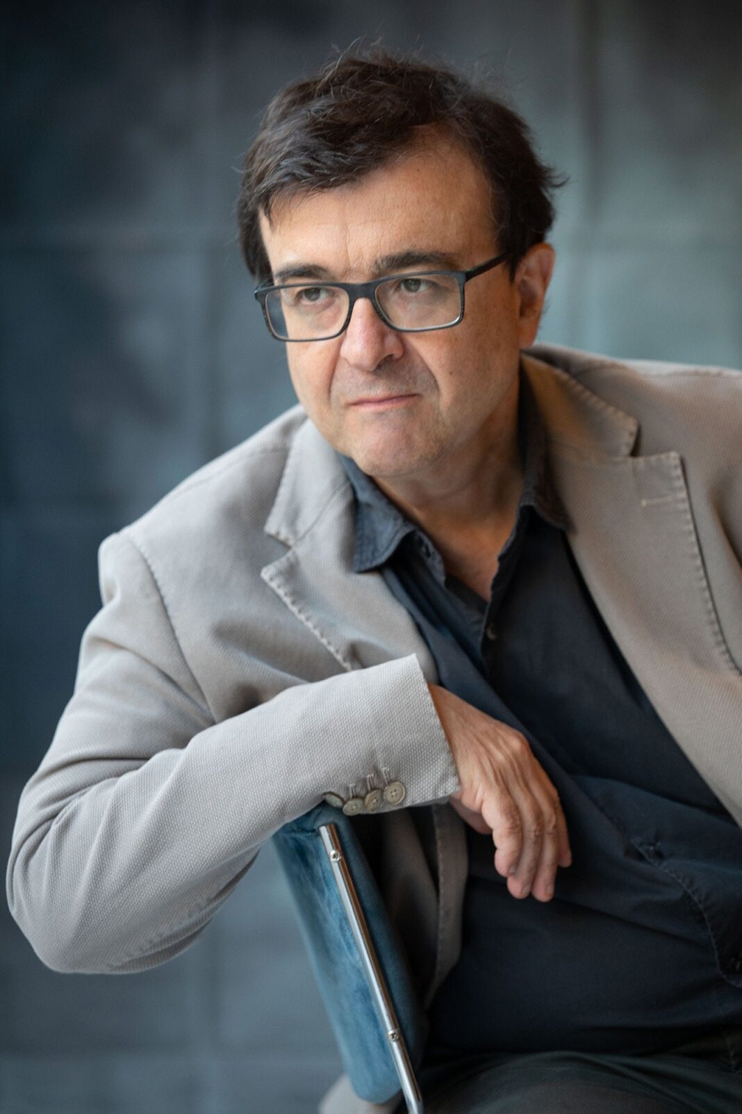 Javier Cercas, escritor español, durante una entrevista en el Hay Festival de Segovia