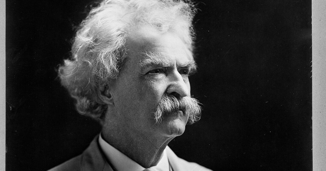 Retrato de Mark Twain, escritor estadounidense