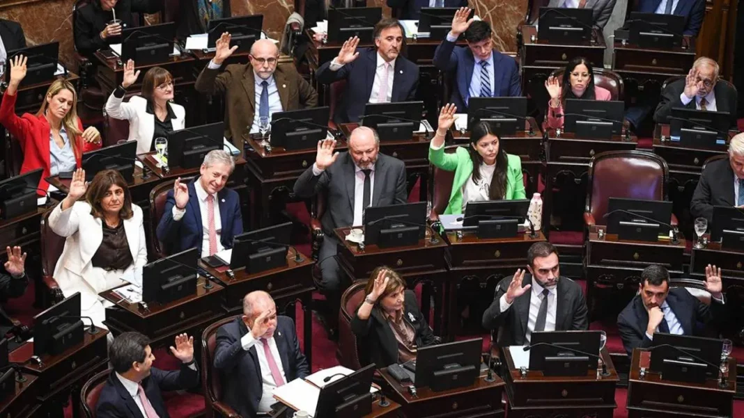 Sesión del Senado de la Nación durante el debate por la reforma de la Carta Orgánica del BCRA