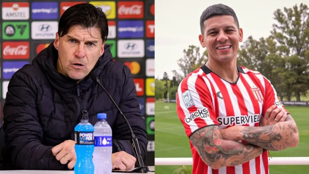 Alexander Medina, entrenador de Estudiantes, en conferencia de prensa