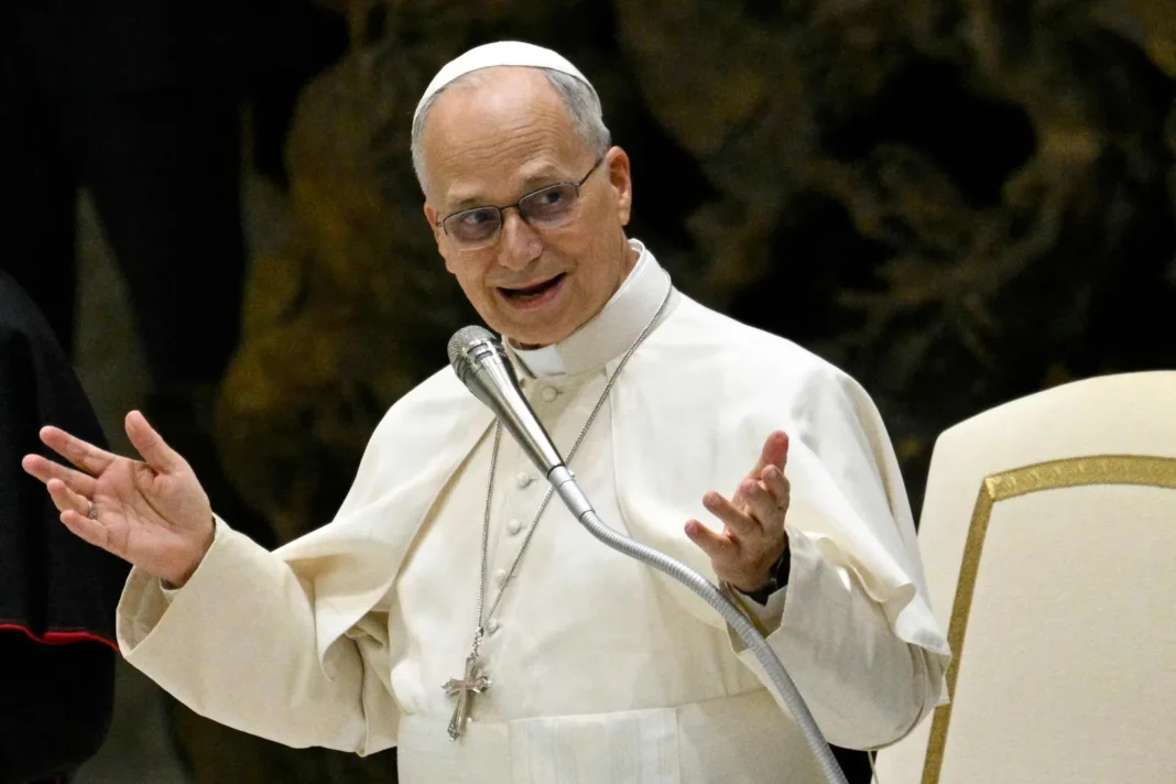 El papa León XIV durante una audiencia en el Vaticano