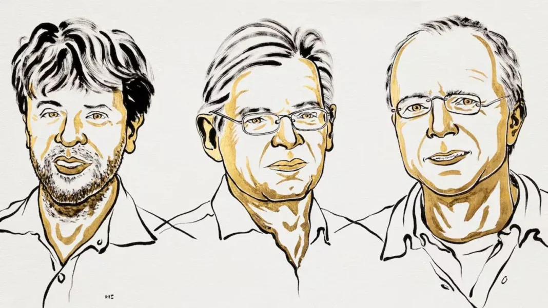 Retrato de los científicos Karl Deisseroth, Peter Hegemann y Georg Nagel, ganadores del Premio Nobel de Fisiología o Medicina 2026